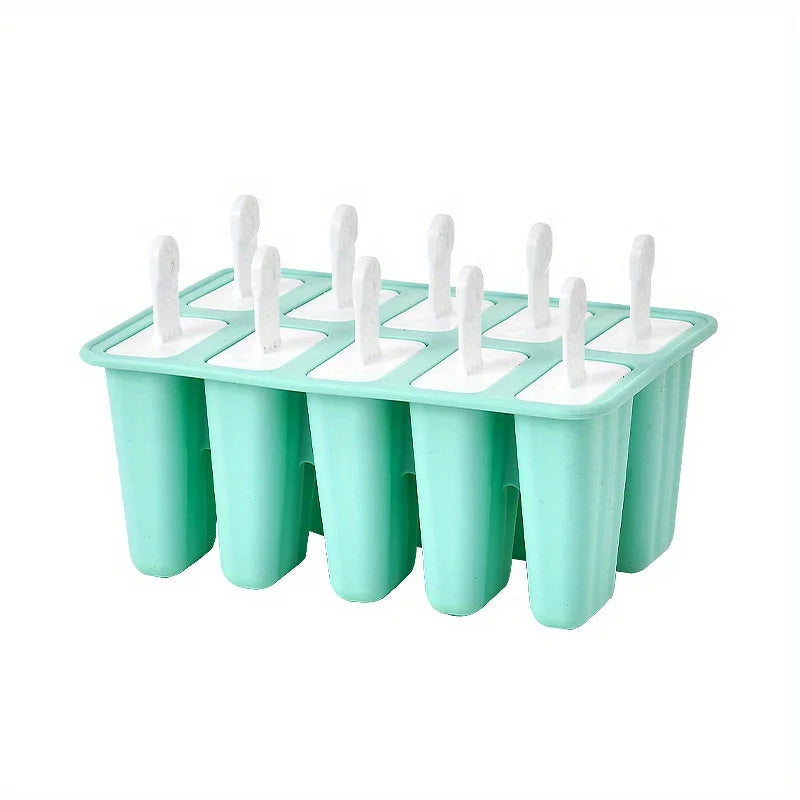1Pc Reusable Silicone Popsicle Mold - 10 Cavity Popsicle Maker with Bonus Popsicle Sticks - Bpa-Free and Perfect for Restaurants