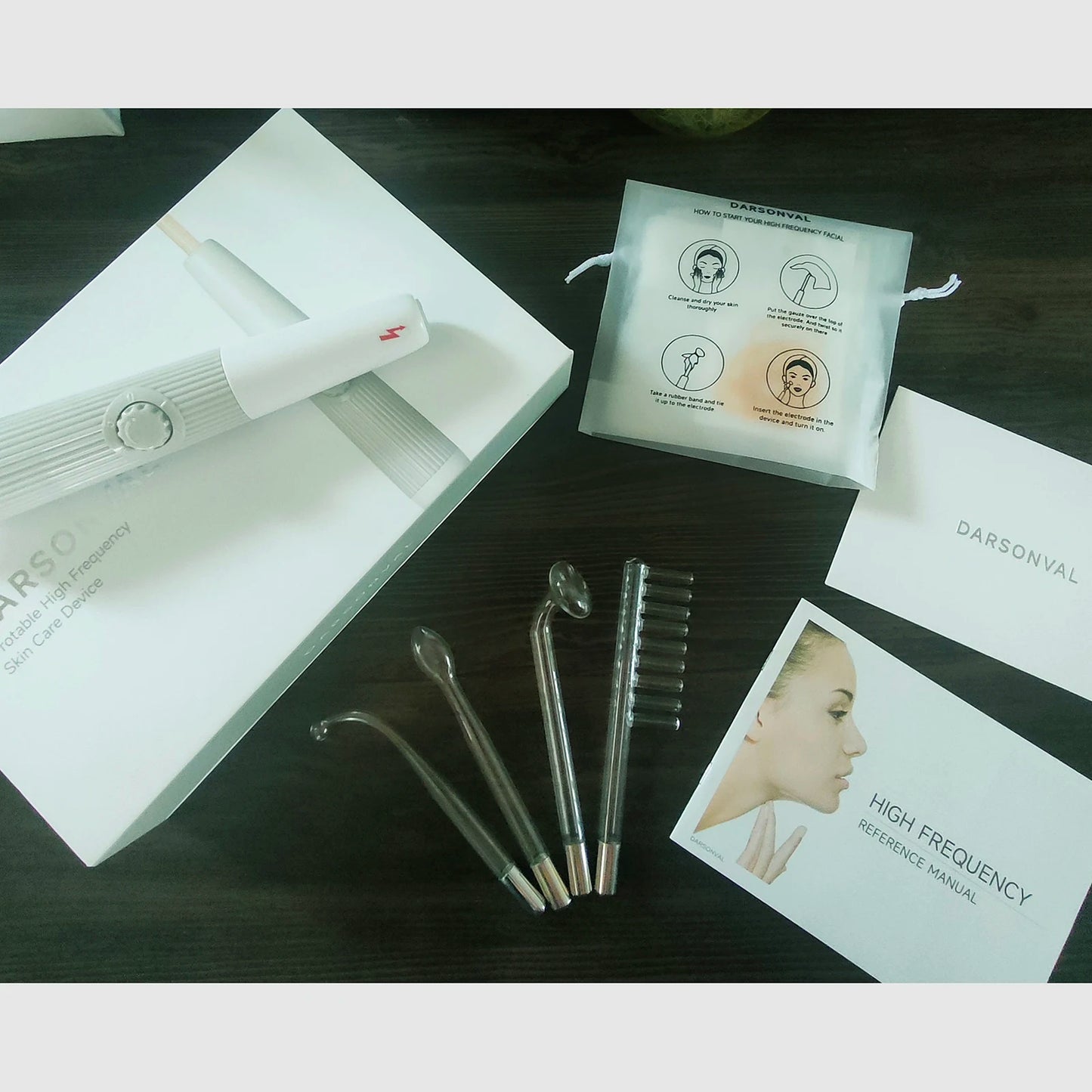Blue 6-In-1 High Frequency Facial Machine for Hair and Face Fusion Neon+Argon Wands