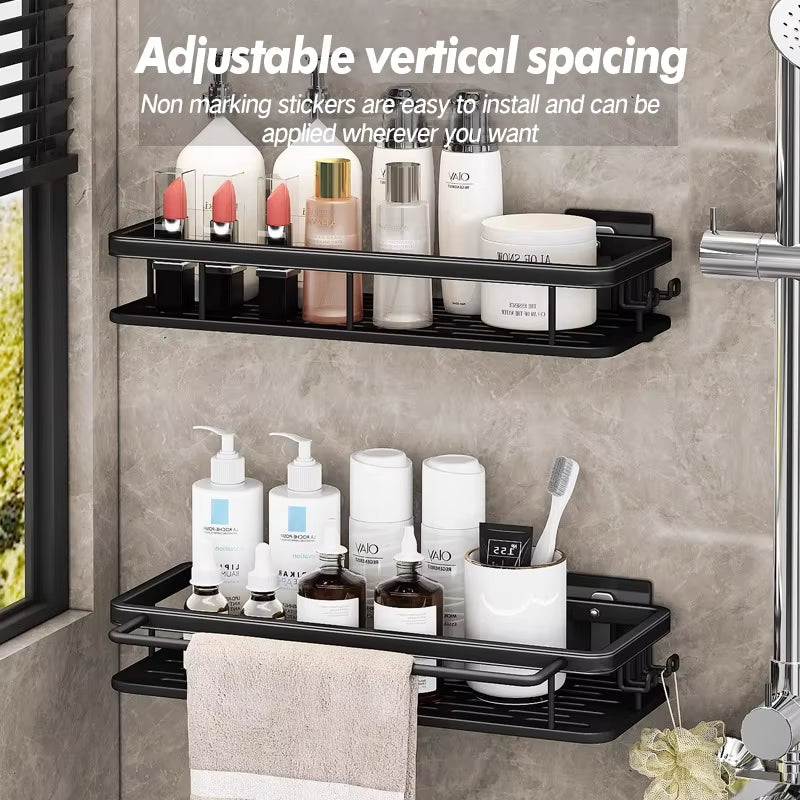 Bathroom Storage Rack Stainless Steel anti Rust Storage Shower Rack Suction Cup Storage Rack Household Storage Appliances