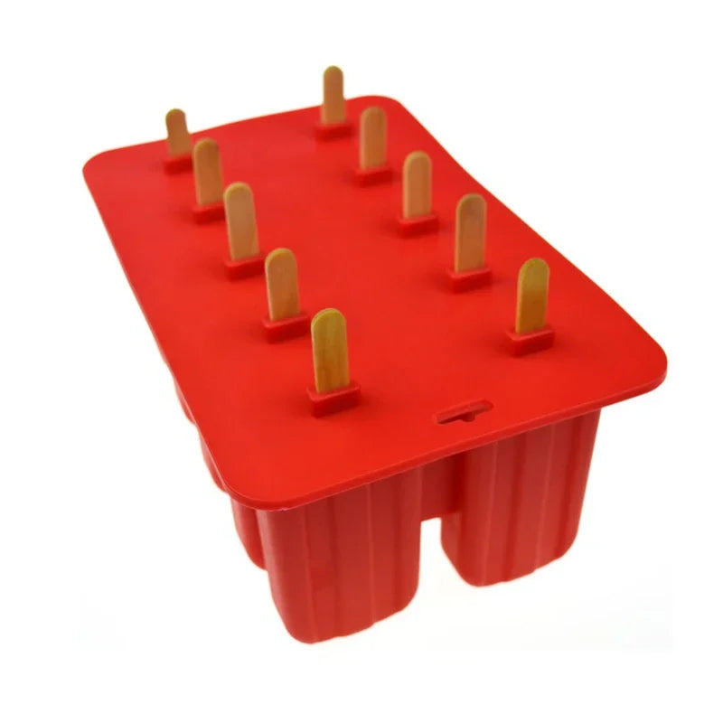 Food Grade Popsicle Silicone Molds 4/10 Cavity Homemade Kitchen Silicone Popsicle Mold BPA Free Frozen Ice Pop Cream Maker