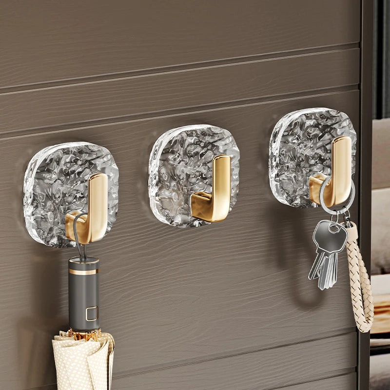 1/4PCS Self-Adhesive Wall Hooks Acrylic Bathroom Hooks for Hanging Waterproof Adhesive Hook Towel Holder Home Accessories
