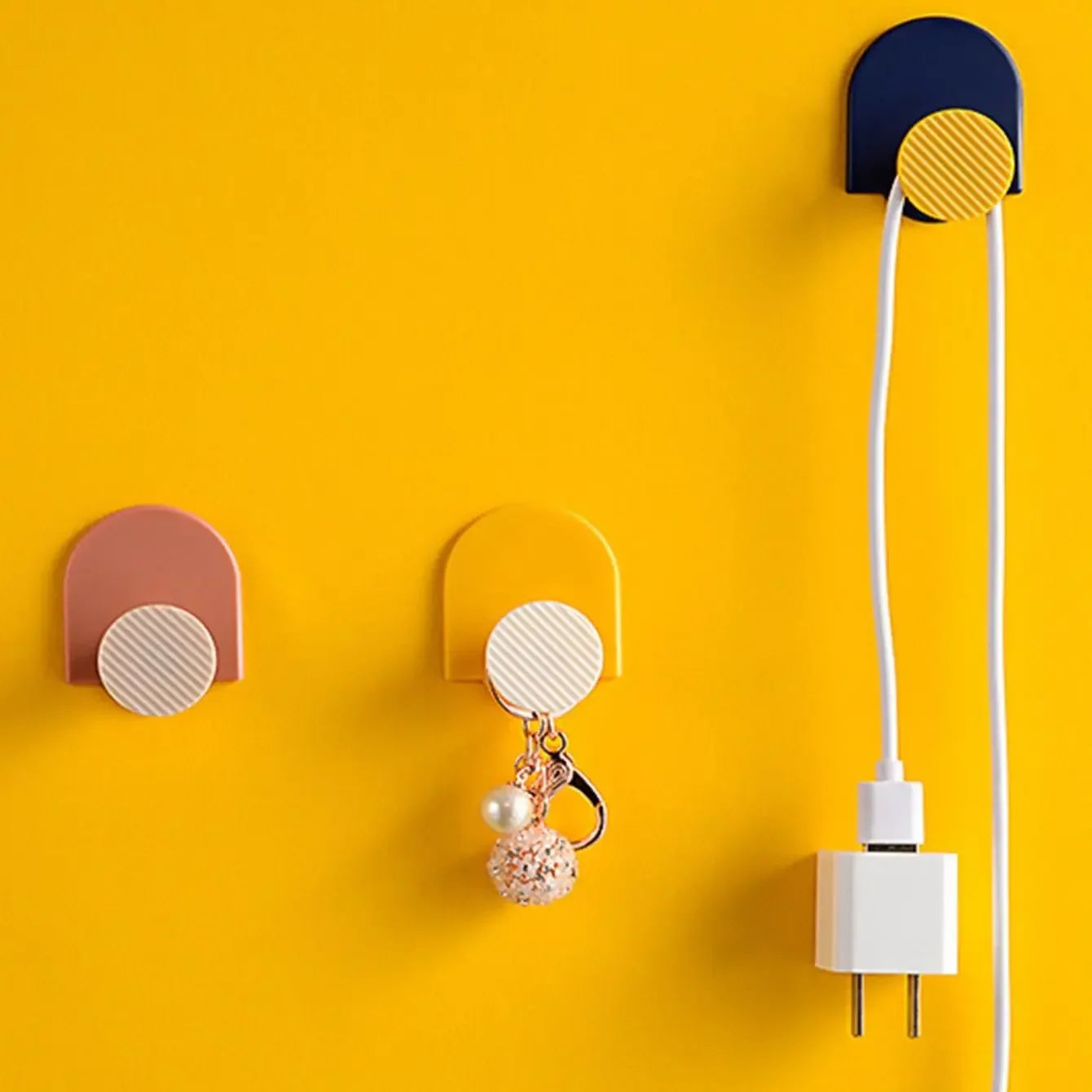 4Pcs - Premium Adhesive Wall Hooks-Easy Install, Space-Saving,Towel/Coat Hooks for Hanging Hats in Bathroom, Kitchen, or Bedroom