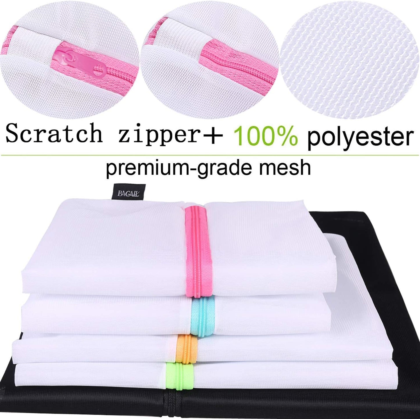 Reusable Mesh Laundry Bags - Reusable Zipper Laundry Bags for Smaller Clothes