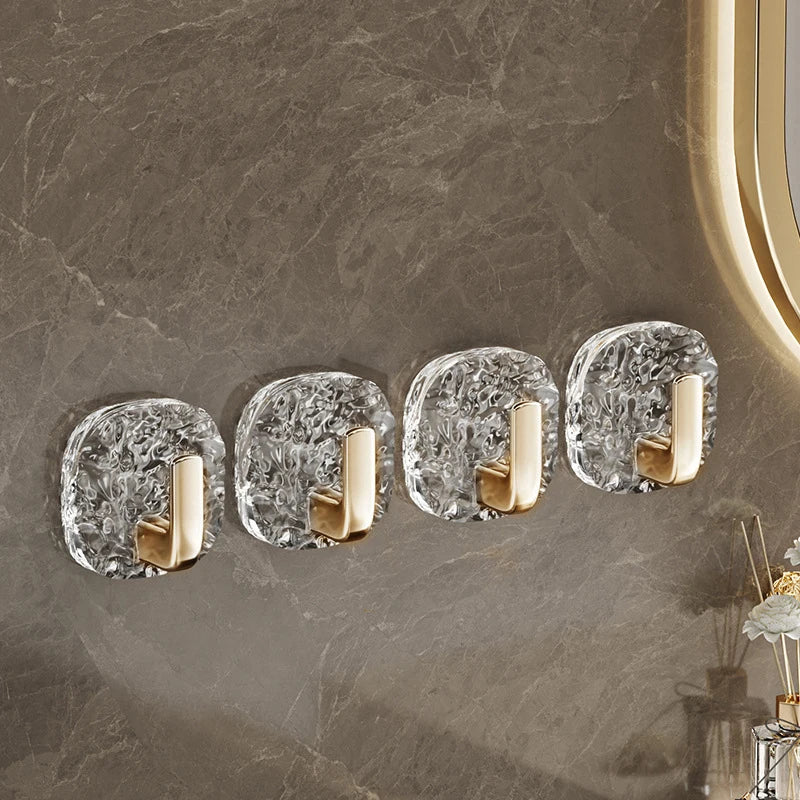 1/4PCS Self-Adhesive Wall Hooks Acrylic Bathroom Hooks for Hanging Waterproof Adhesive Hook Towel Holder Home Accessories