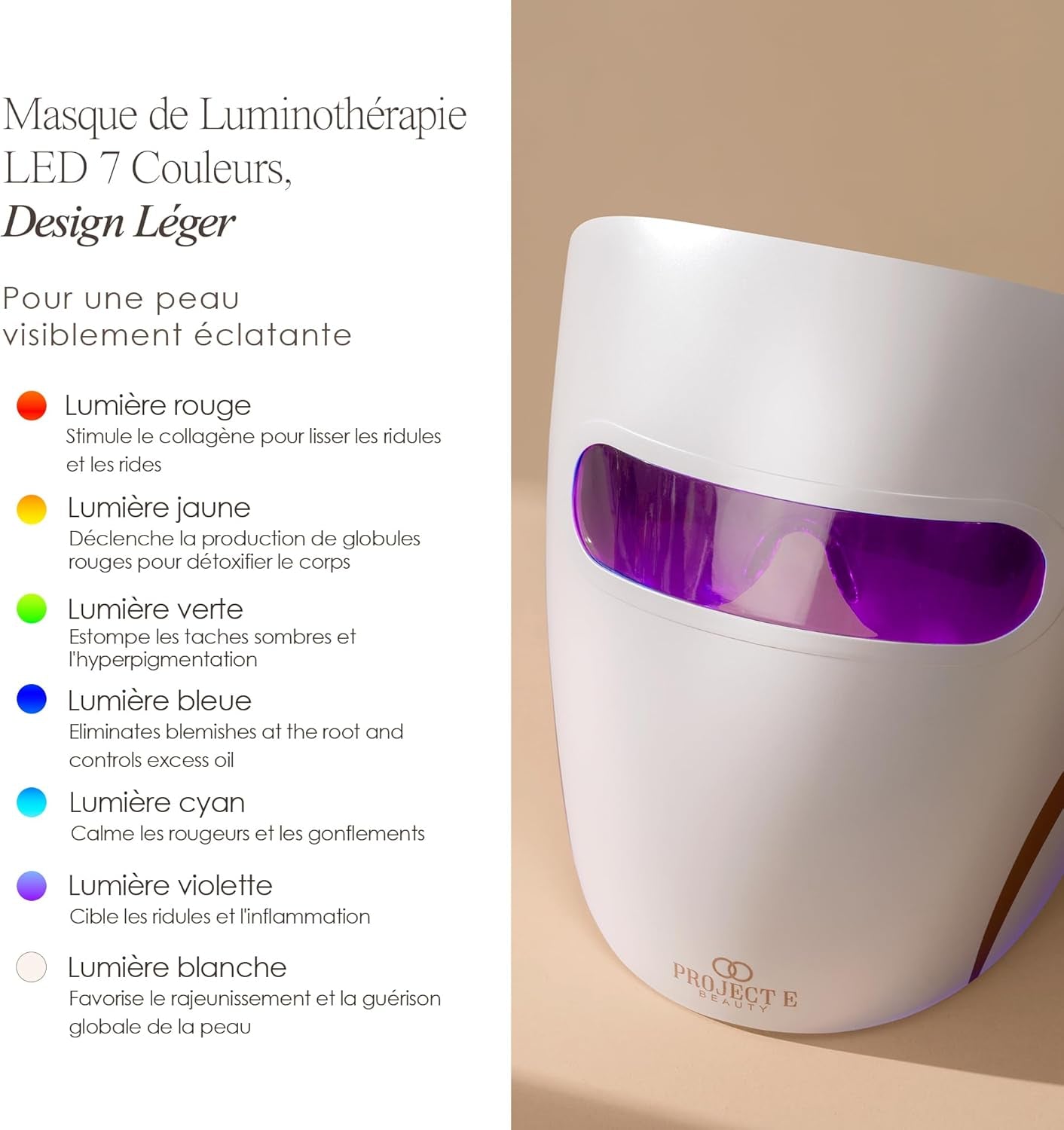 Lumamask LED Light Therapy by | 7 LED Colors | Anti-Aging Skincare | Reduce Fine Lines & Wrinkles | Skin Tightening | Lightweight & Wireless