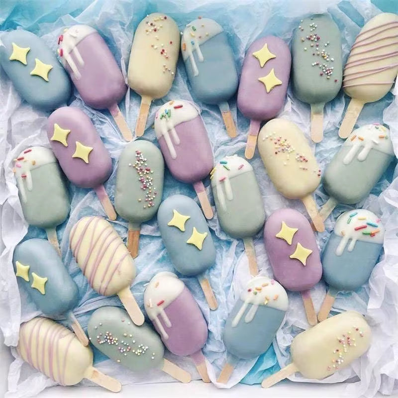 Large Size Ice Cream Mold Heart Shaped Silicone Popsicle Forms Tray Icelolly Moulds for Party Bar Decoration Tool