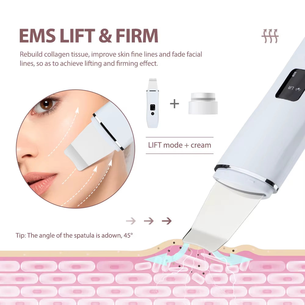 Ultrasonic Skin Scrubber - Blackhead Remover Deep Face Cleaning