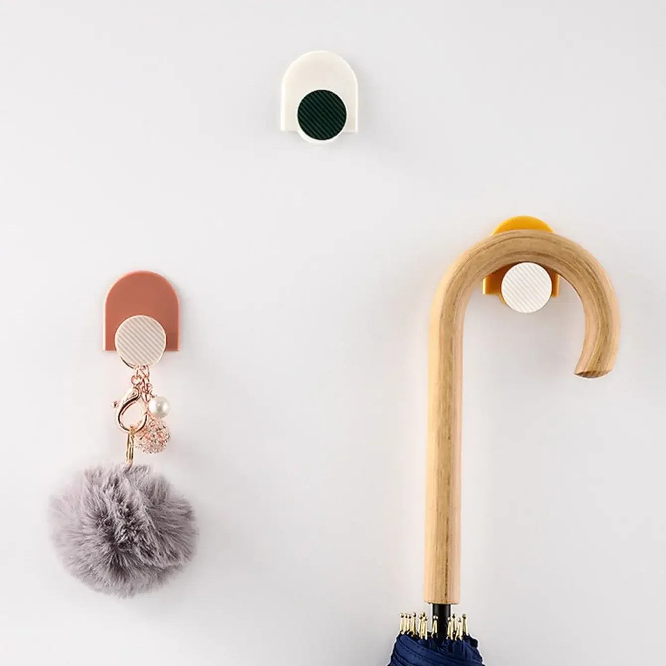 4Pcs - Premium Adhesive Wall Hooks-Easy Install, Space-Saving,Towel/Coat Hooks for Hanging Hats in Bathroom, Kitchen, or Bedroom