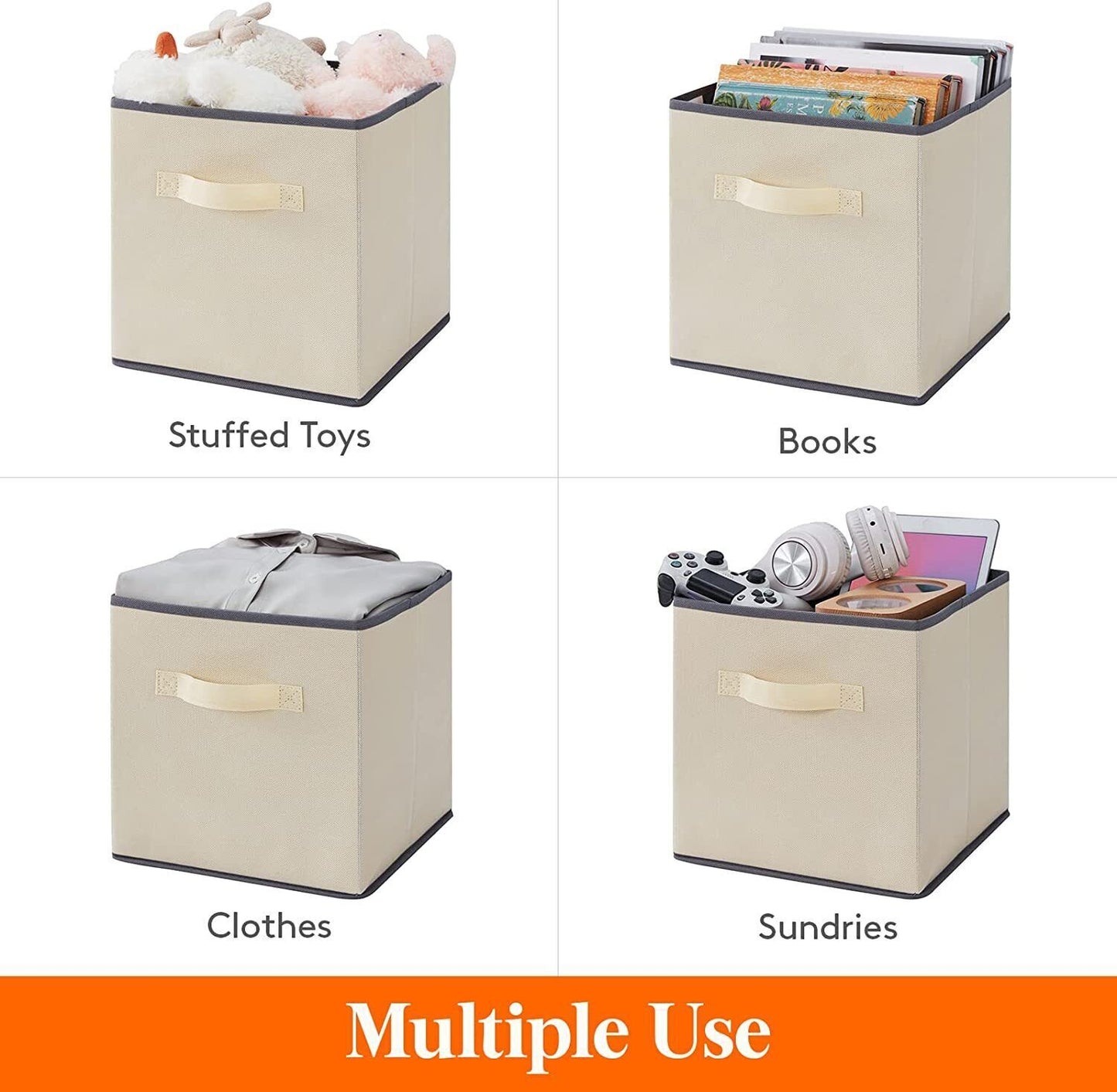 Foldable Storage Cube Storage Box Square Canvas Storage Collapsible Folding Box