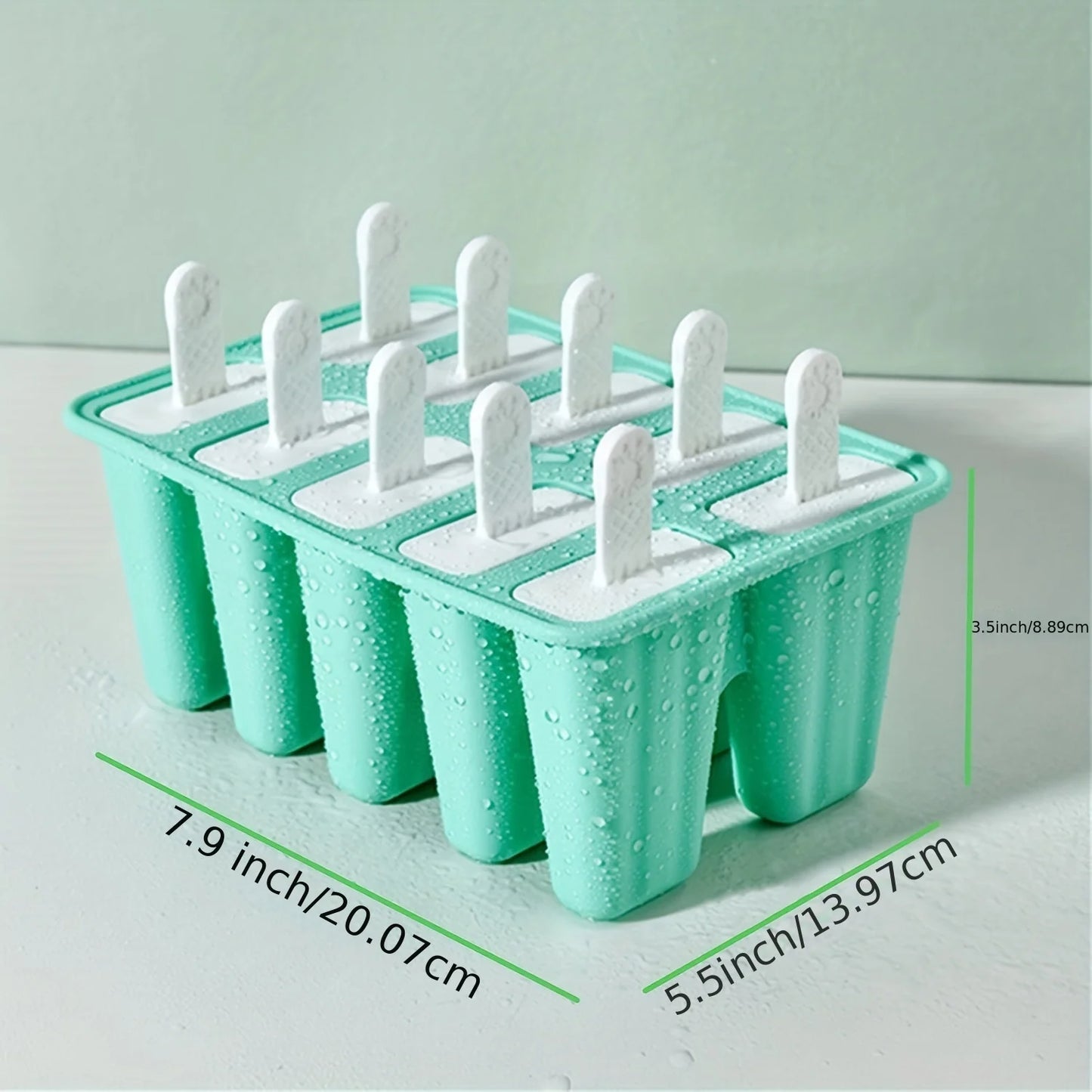 1Pc Reusable Silicone Popsicle Mold - 10 Cavity Popsicle Maker with Bonus Popsicle Sticks - Bpa-Free and Perfect for Restaurants