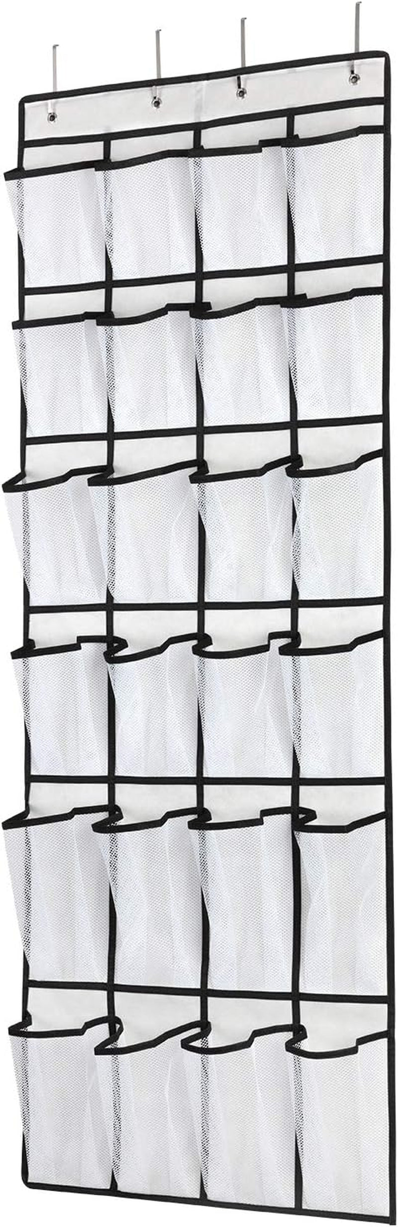 Door Shoe Organizer - Hanging Shoe Organizer with 24 Mesh Large Pockets