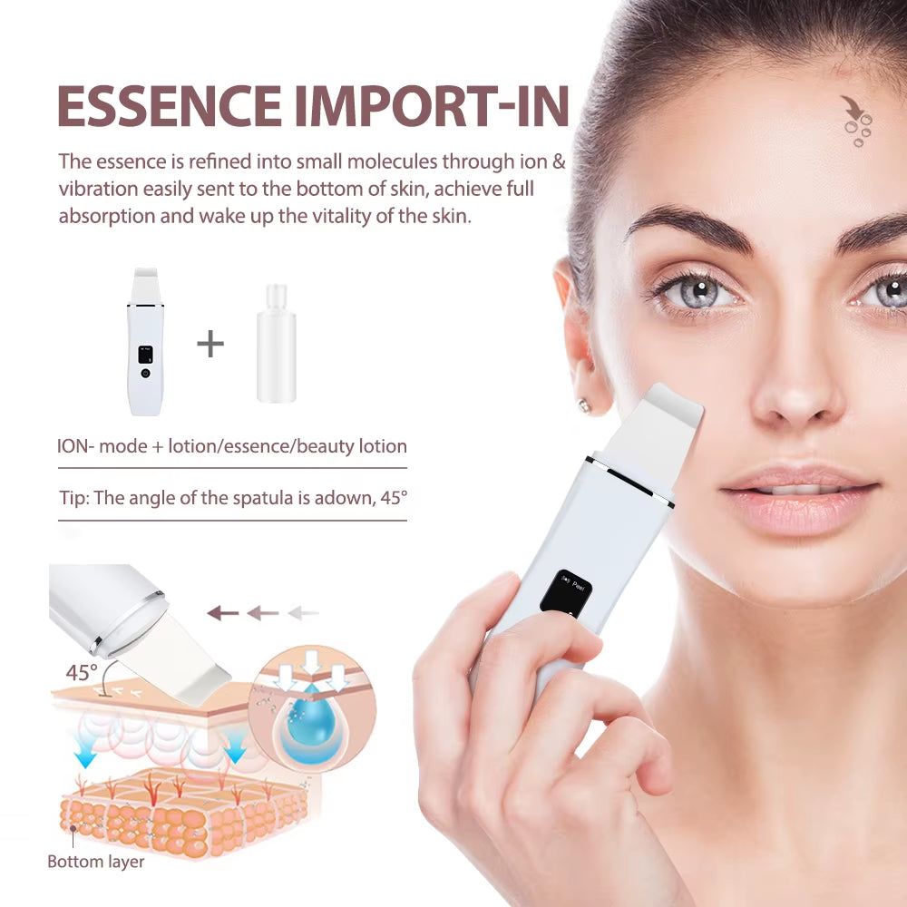 Ultrasonic Skin Scrubber - Blackhead Remover Deep Face Cleaning