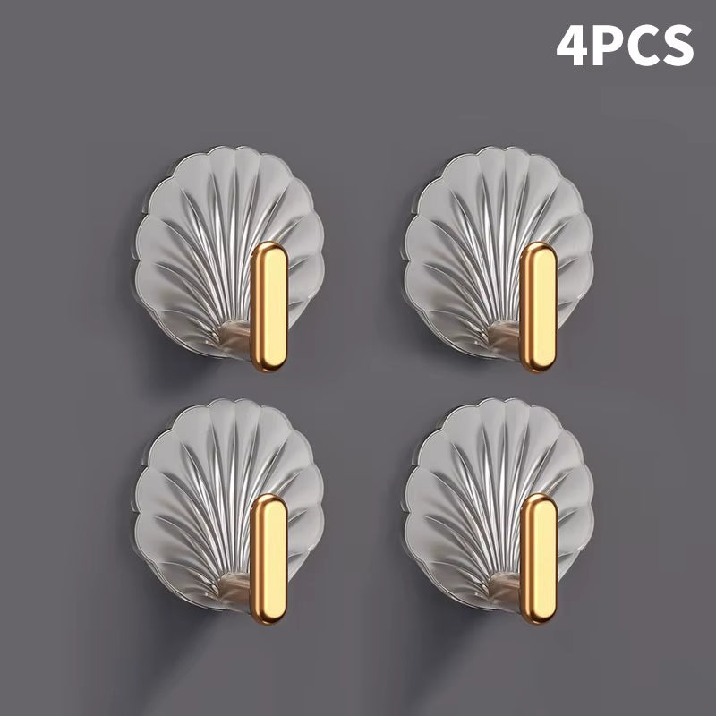 1/4PCS Self-Adhesive Wall Hooks Acrylic Bathroom Hooks for Hanging Waterproof Adhesive Hook Towel Holder Home Accessories