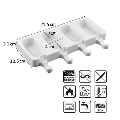 Large Size Ice Cream Mold Heart Shaped Silicone Popsicle Forms Tray Icelolly Moulds for Party Bar Decoration Tool