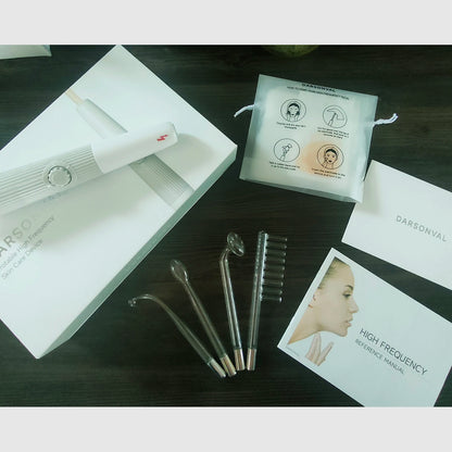 Blue 6-In-1 High Frequency Facial Machine for Hair and  Face  Fusion Neon+Argon Wands 