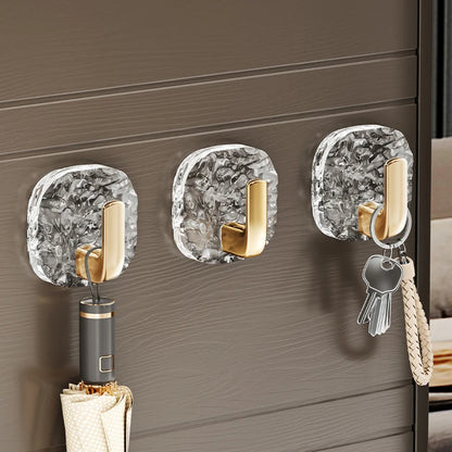 1/4PCS Self-Adhesive Wall Hooks Acrylic Bathroom Hooks for Hanging Waterproof Adhesive Hook Towel Holder Home Accessories