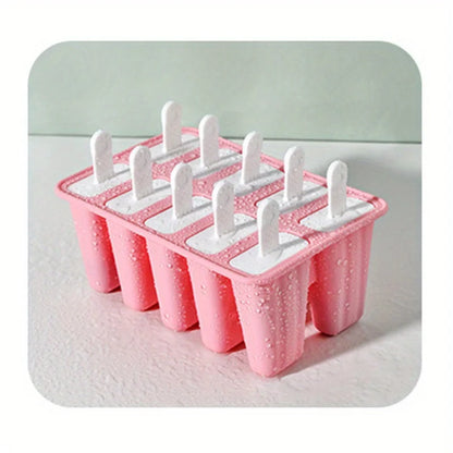 1Pc Reusable Silicone Popsicle Mold - 10 Cavity Popsicle Maker with Bonus Popsicle Sticks - Bpa-Free and Perfect for Restaurants
