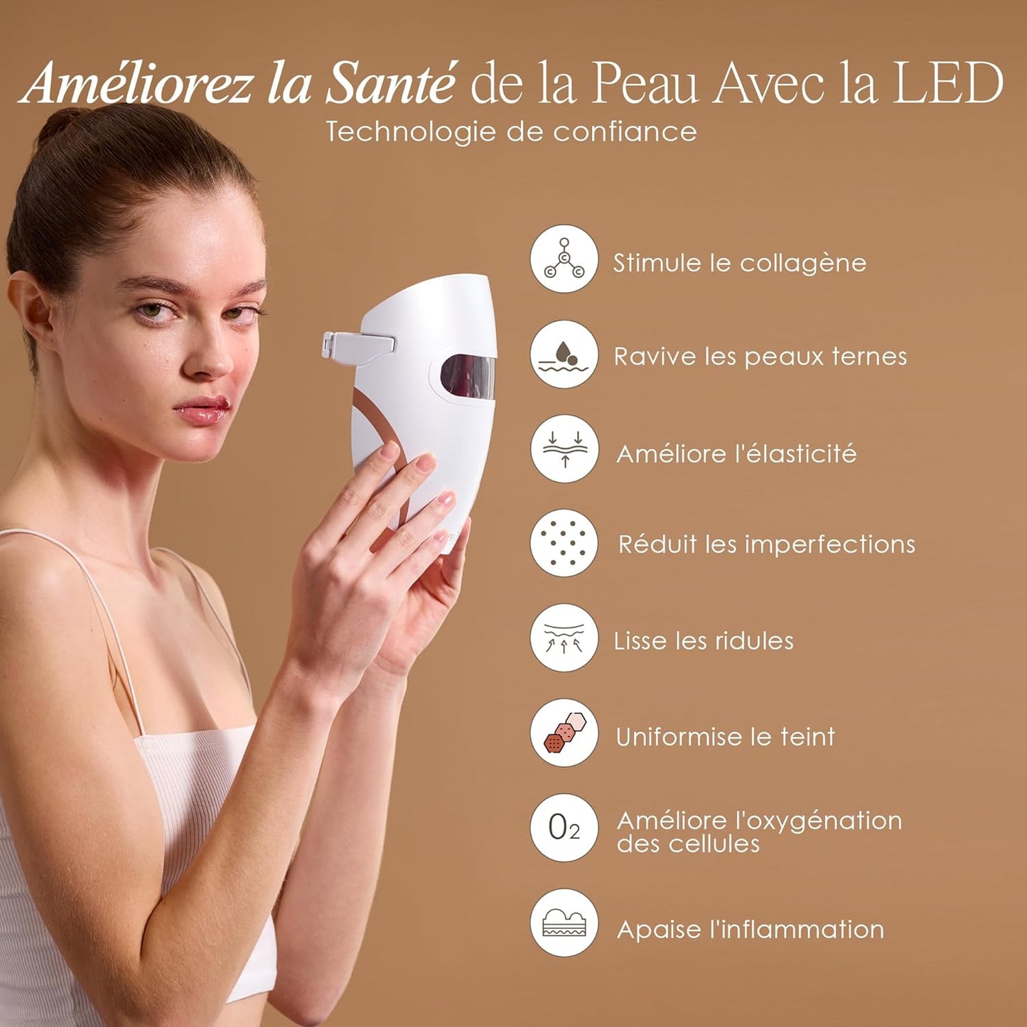 Lumamask LED Light Therapy by  | 7 LED Colors | Anti-Aging Skincare | Reduce Fine Lines & Wrinkles | Skin Tightening | Lightweight & Wireless