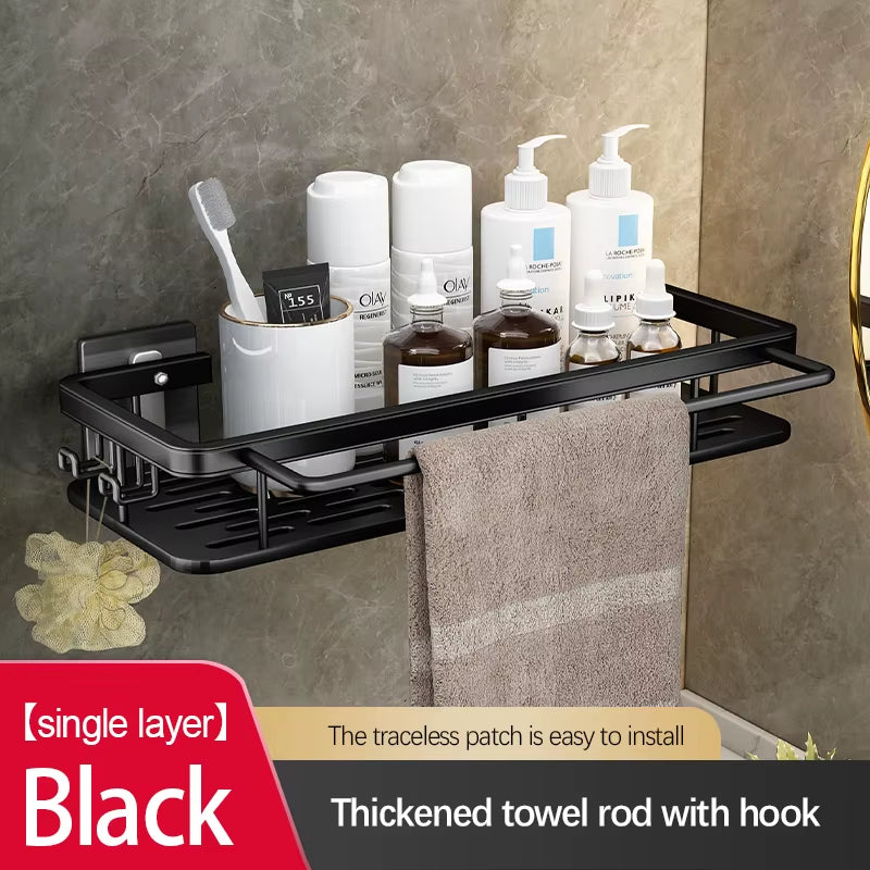 Bathroom Storage Rack Stainless Steel anti Rust Storage Shower Rack Suction Cup Storage Rack Household Storage Appliances
