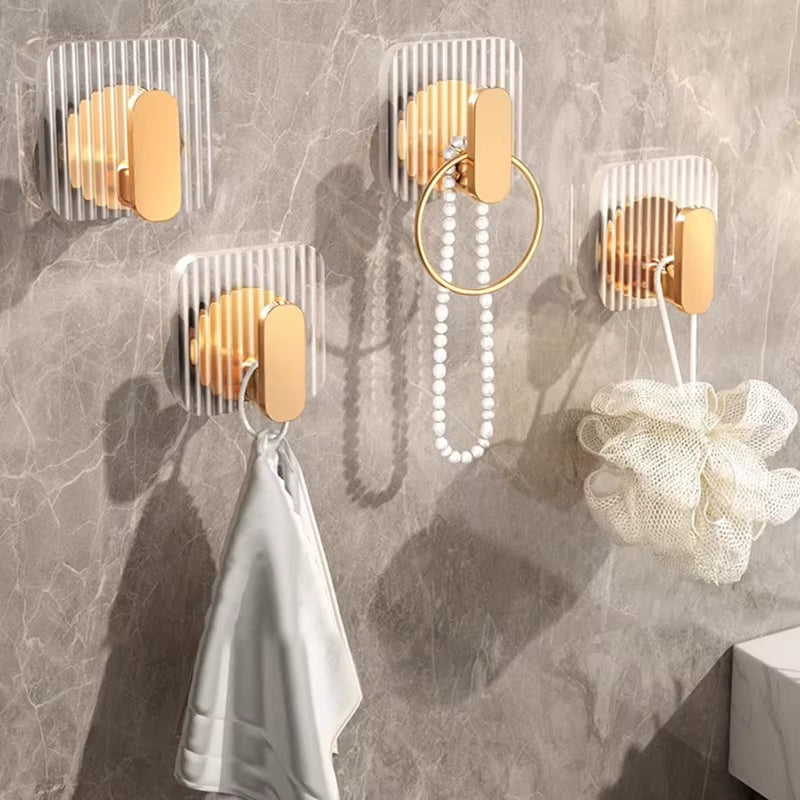 1/4PCS Self-Adhesive Wall Hooks Acrylic Bathroom Hooks for Hanging Waterproof Adhesive Hook Towel Holder Home Accessories