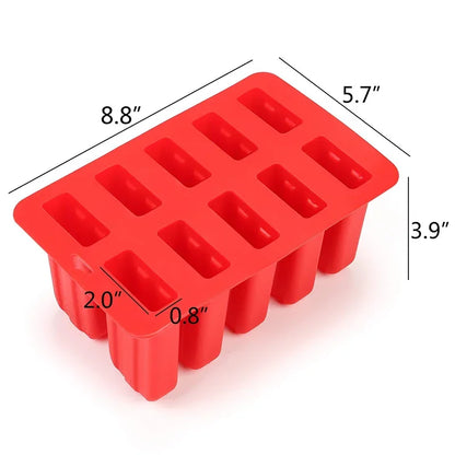 Food Grade Popsicle Silicone Molds 4/10 Cavity Homemade Kitchen Silicone Popsicle Mold BPA Free Frozen Ice Pop Cream Maker