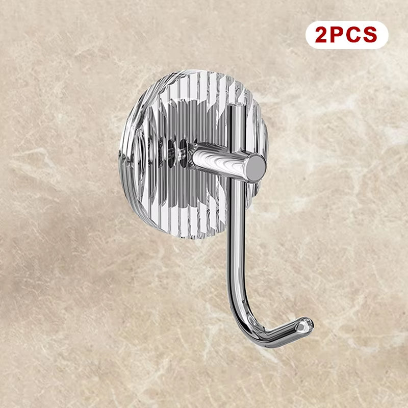 1/4PCS Self-Adhesive Wall Hooks Acrylic Bathroom Hooks for Hanging Waterproof Adhesive Hook Towel Holder Home Accessories