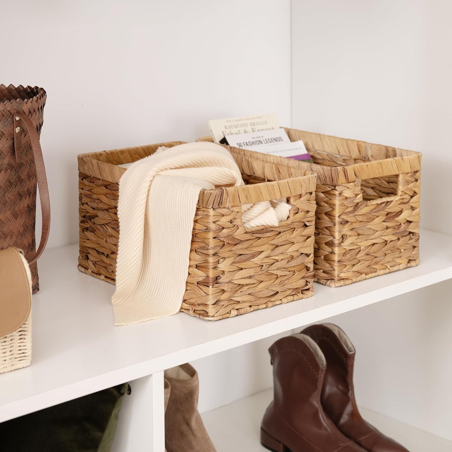  Storage Baskets for Shelves,  Woven Baskets for Organising 