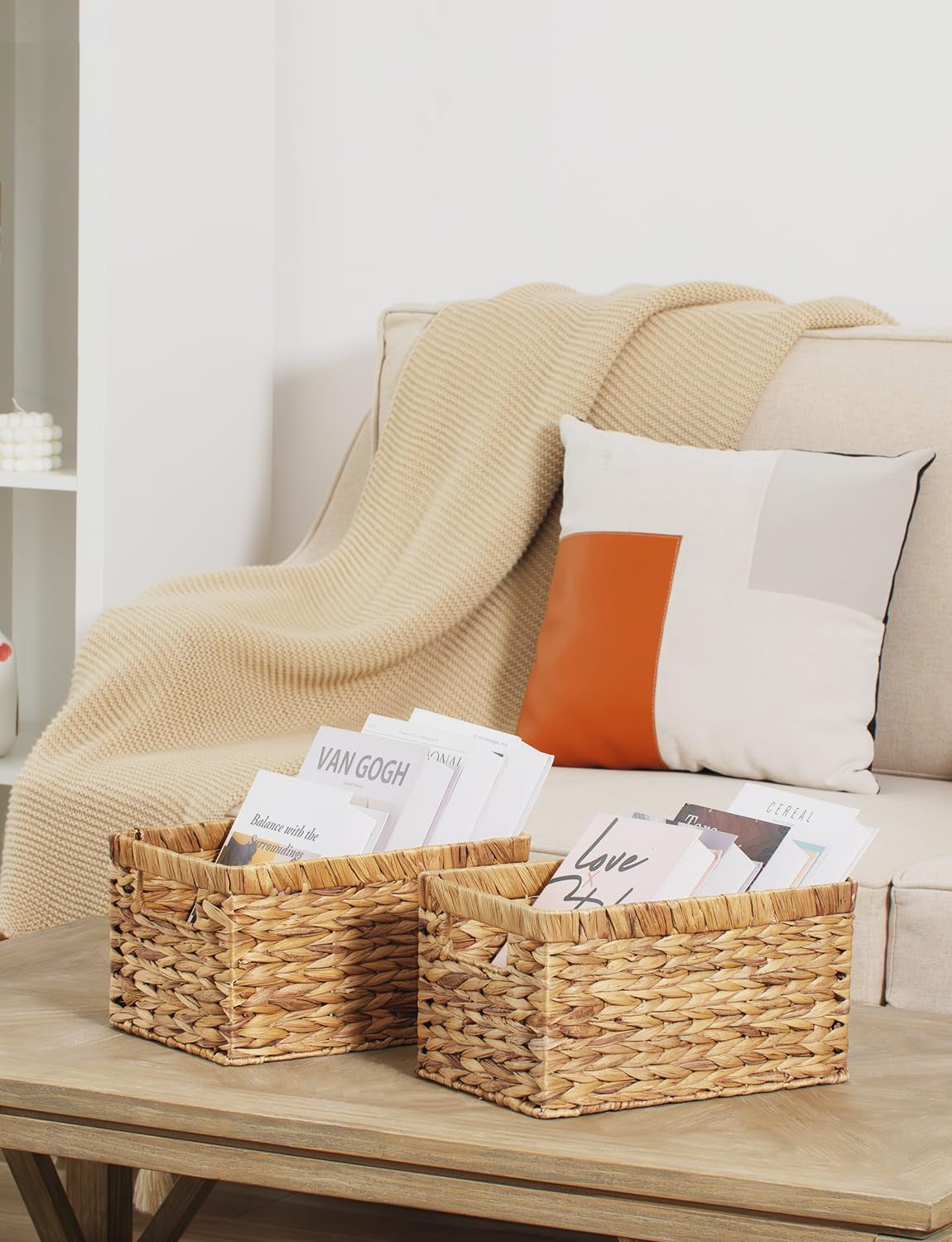  Storage Baskets for Shelves,  Woven Baskets for Organising 