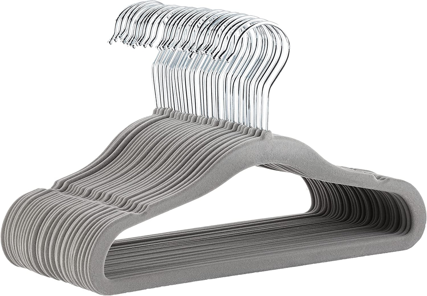 Grey Non Slip Hangers for Kids - Hangers for Infants And Toddlers, Pack of 30