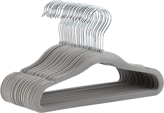 Grey Non Slip Hangers for Kids - Hangers for Infants And Toddlers, Pack of 30