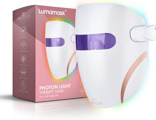 Lumamask LED Light Therapy by  | 7 LED Colors | Anti-Aging Skincare | Reduce Fine Lines & Wrinkles | Skin Tightening | Lightweight & Wireless