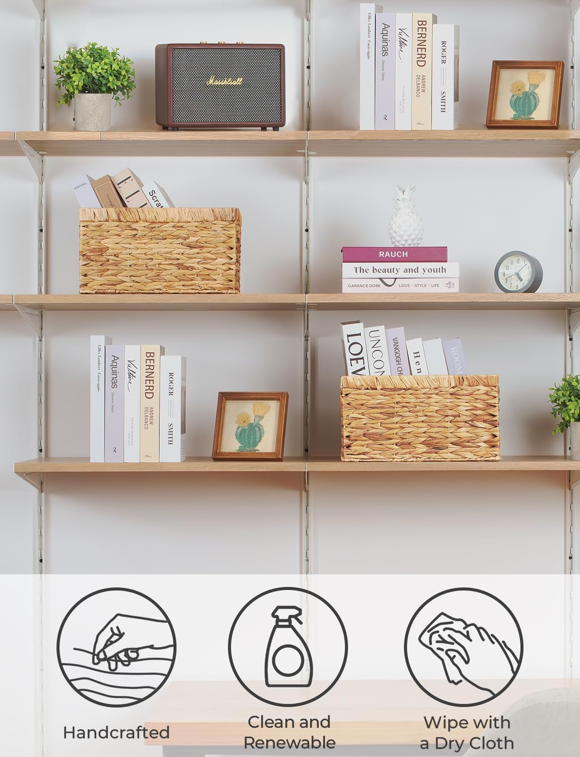  Storage Baskets for Shelves,  Woven Baskets for Organising 