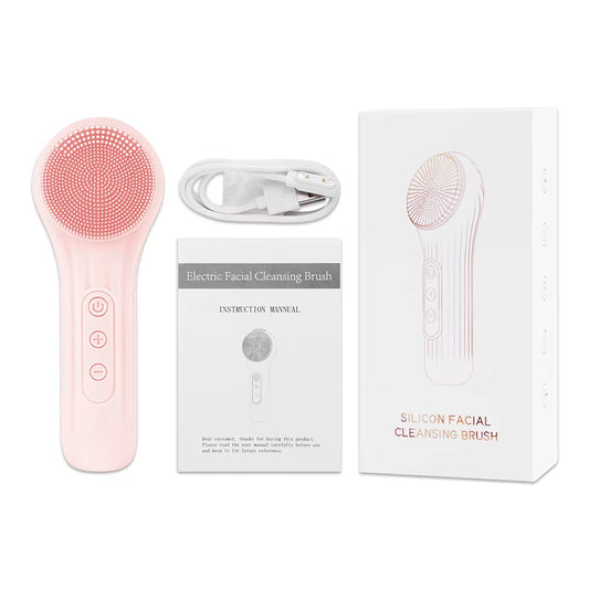 Electric Facial Cleansing Brush - Ultrasonic Vibration Silicone Face Cleanser