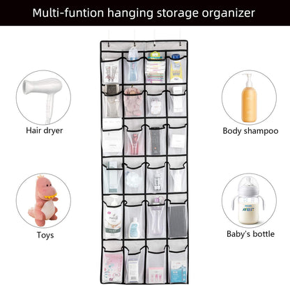  Door Shoe Organizer -  Hanging Shoe Organizer with 24 Mesh Large Pockets 