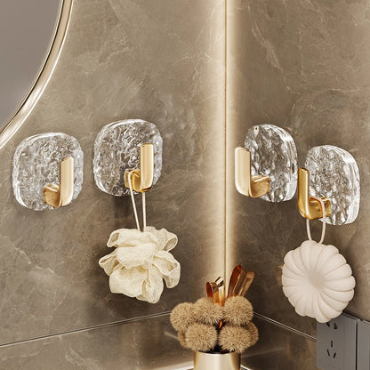 1/4PCS Self-Adhesive Wall Hooks Acrylic Bathroom Hooks for Hanging Waterproof Adhesive Hook Towel Holder Home Accessories