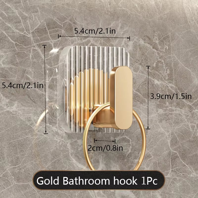 1/4PCS Self-Adhesive Wall Hooks Acrylic Bathroom Hooks for Hanging Waterproof Adhesive Hook Towel Holder Home Accessories