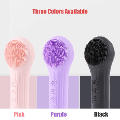 Electric Facial Cleansing Brush - Ultrasonic Vibration Silicone Face Cleanser