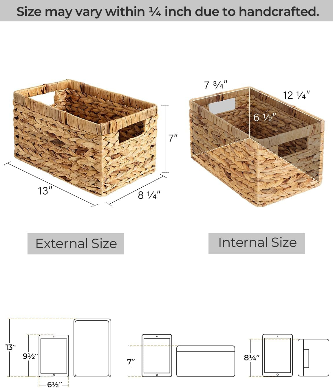  Storage Baskets for Shelves,  Woven Baskets for Organising 