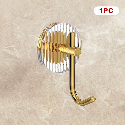 1/4PCS Self-Adhesive Wall Hooks Acrylic Bathroom Hooks for Hanging Waterproof Adhesive Hook Towel Holder Home Accessories
