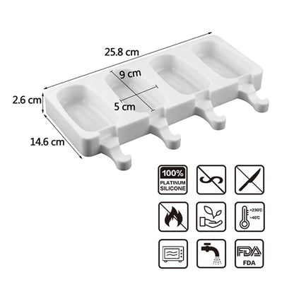 Large Size Ice Cream Mold Heart Shaped Silicone Popsicle Forms Tray Icelolly Moulds for Party Bar Decoration Tool
