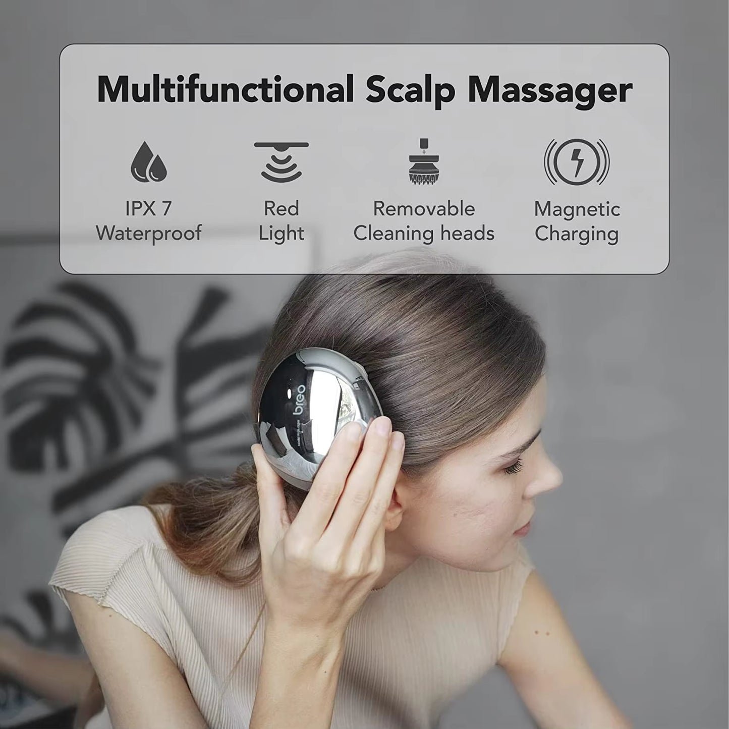  Mini Pro Scalp Massager - Waterproof Electric Wireless Portable  Head Scalp Massager 